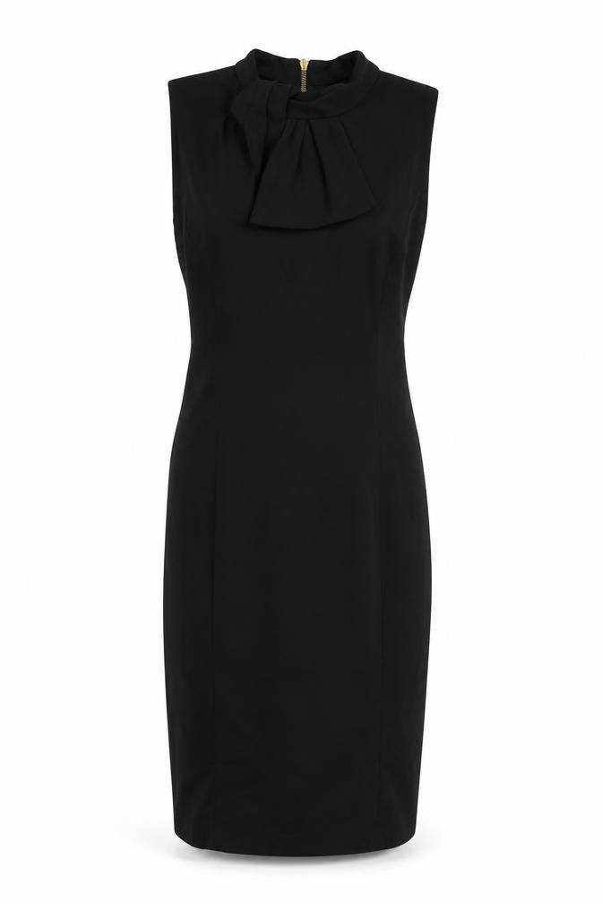 River Island Womens Black Viscose Bodycon Size 10 Mock Neck Zip