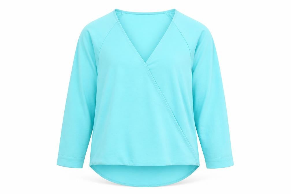 la vie 89 Womens Green Polyester Basic Blouse Size M V-Neck