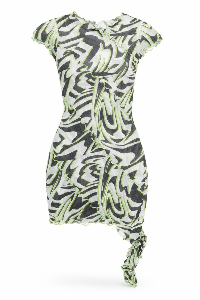 AsYou Womens Multicoloured Geometric Polyester Mini Size 4 Round Neck Pullover - Sheer