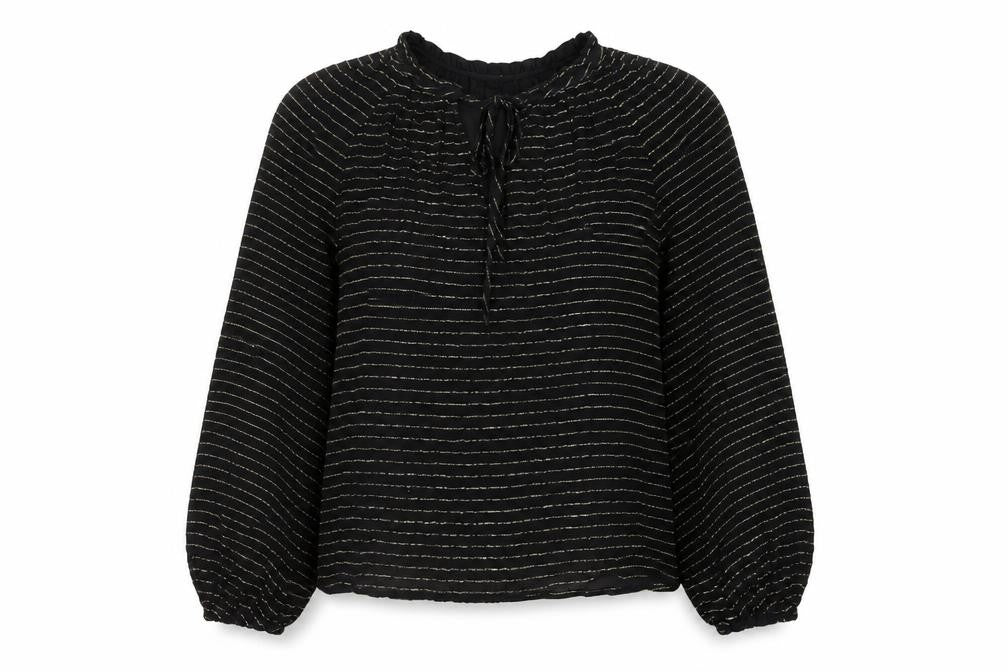 Marks & Spencer Women's Black Striped Blouse Size 8