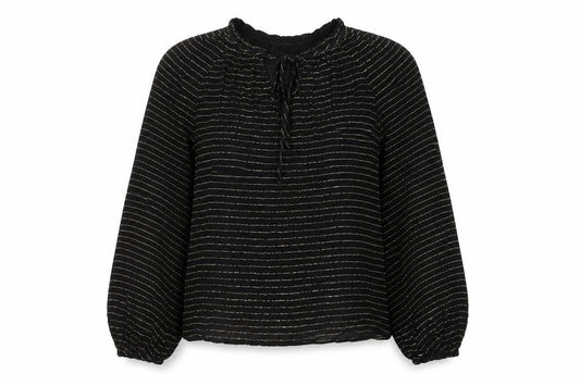 Marks and Spencer Women's Black Striped Blouse Size 8