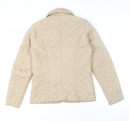 Back view of Dorothy Perkins Women Beige Quilted Jacket, size 8