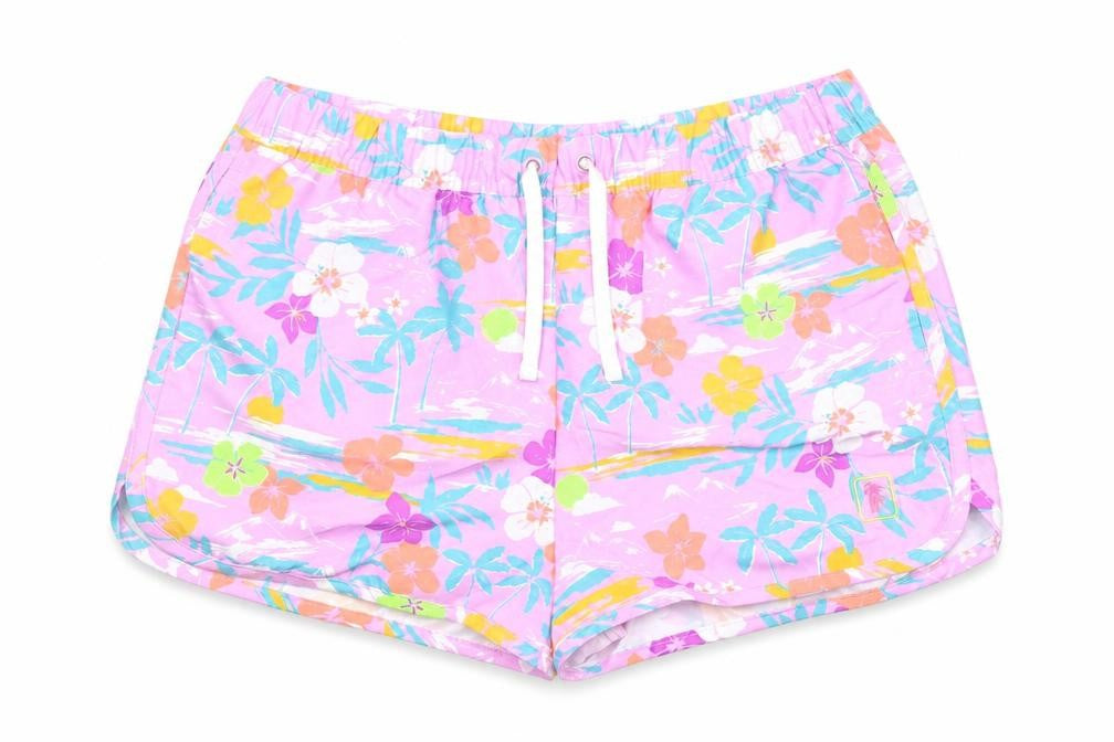 Marks & Spencer Girls Pink Floral 100% Polyester Bermuda Shorts Size 12-13 Years L3 in Regular Tie