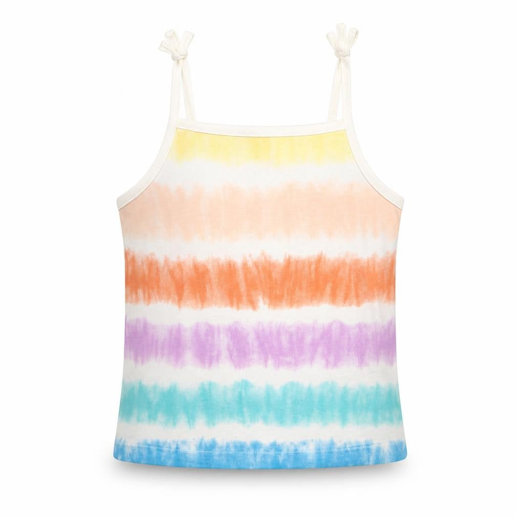 Marks & Spencer Girls Multicoloured Cotton Camisole Tank Size 4-5 Years Square Neck Pullover - Tie Dye Effect