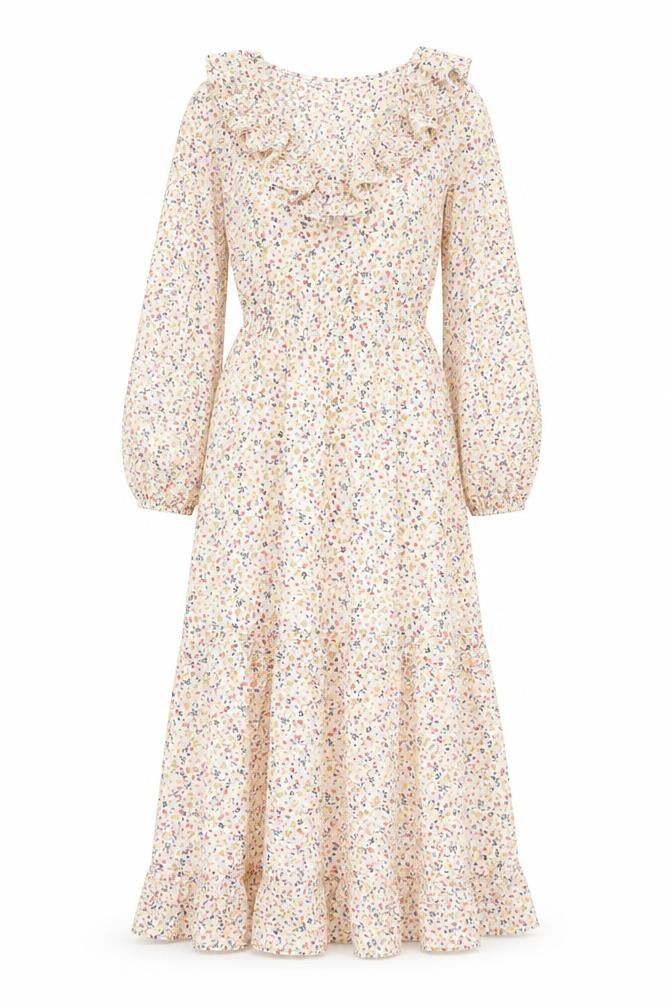 Marks & Spencer Womens Multicoloured Floral Cotton Shift Size 6 Collared Pullover