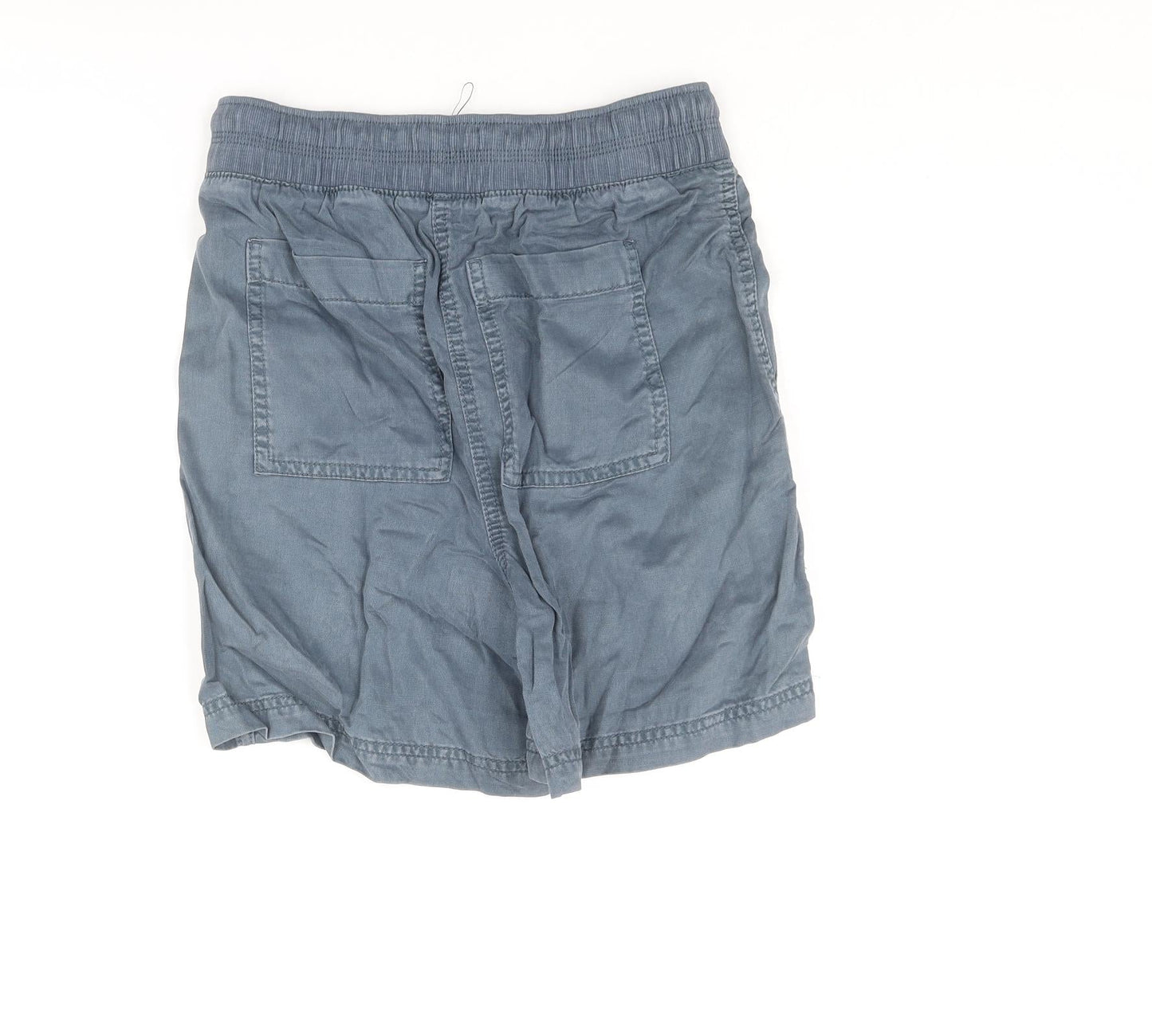 Marks and Womens Blue Lyocell Basic Shorts Size 6 L5 in Regular Drawstring