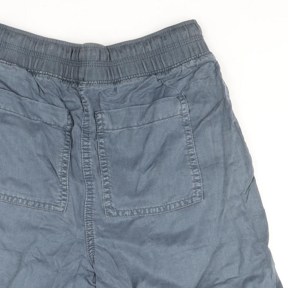 Marks and Womens Blue Lyocell Basic Shorts Size 6 L5 in Regular Drawstring