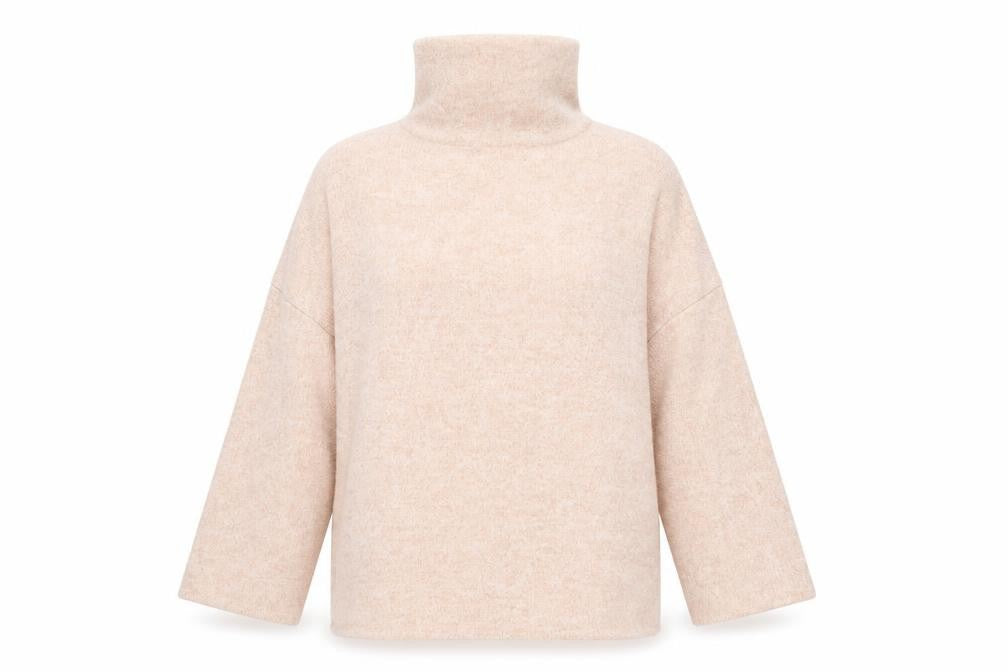 Stradivarius Womens Pink Mock Neck Viscose Pullover Jumper Size M