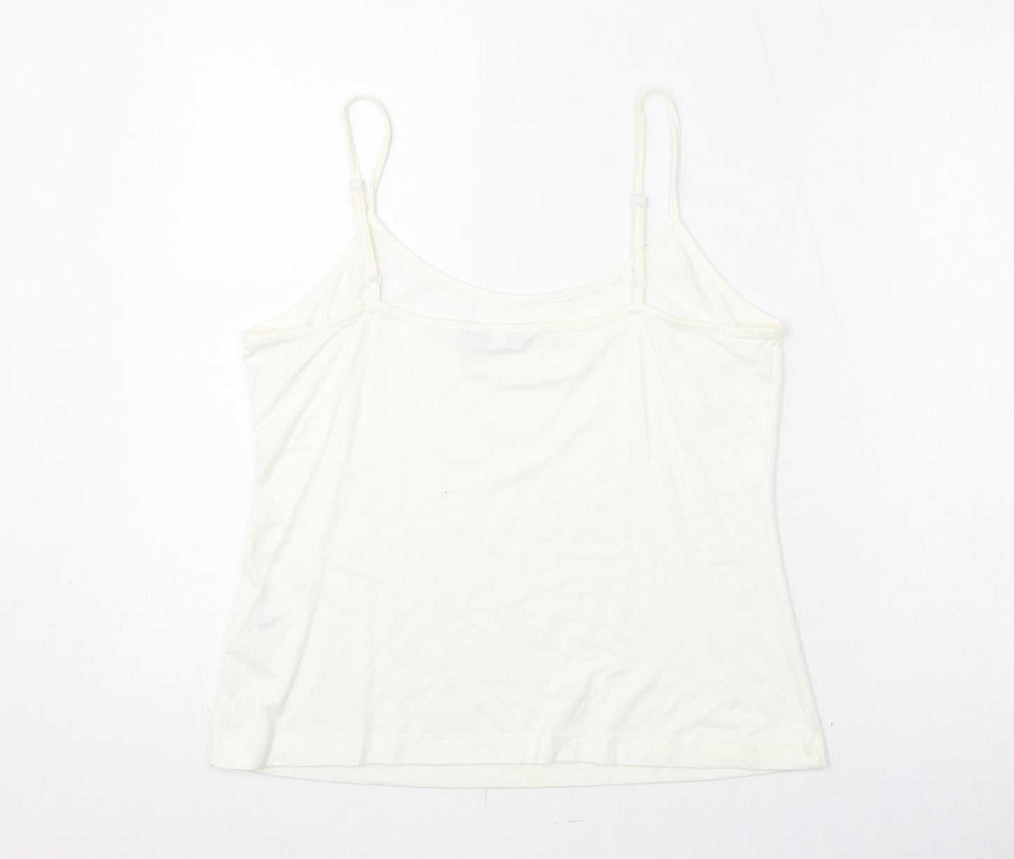 Per Una Womens White Viscose Camisole Tank Size 14 Scoop Neck