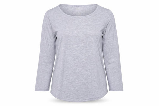 Sherpa Womens Grey Polyester Basic T-Shirt Size S Round Neck