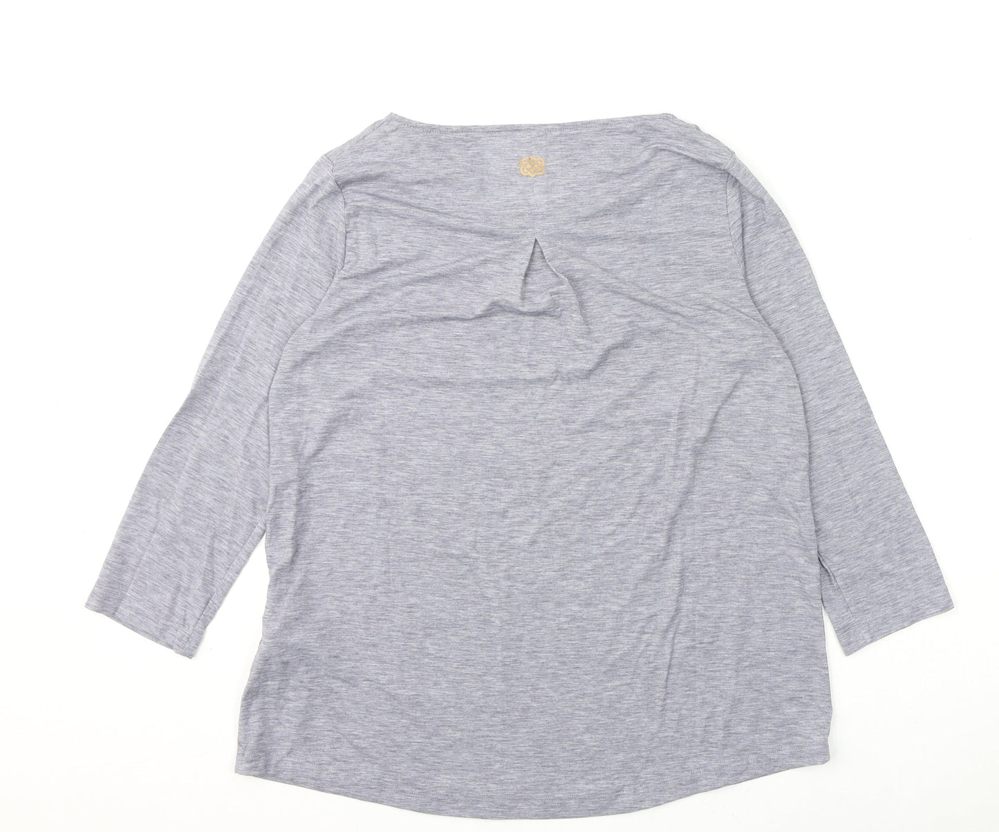 Sherpa Womens Grey Polyester Basic T-Shirt Size S Round Neck