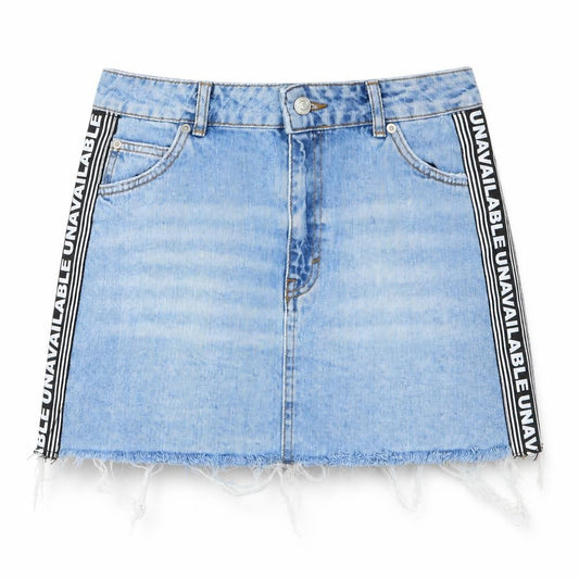 Topshop Womens Blue Cotton Mini Skirt Size 10 Zip - Unavailable
