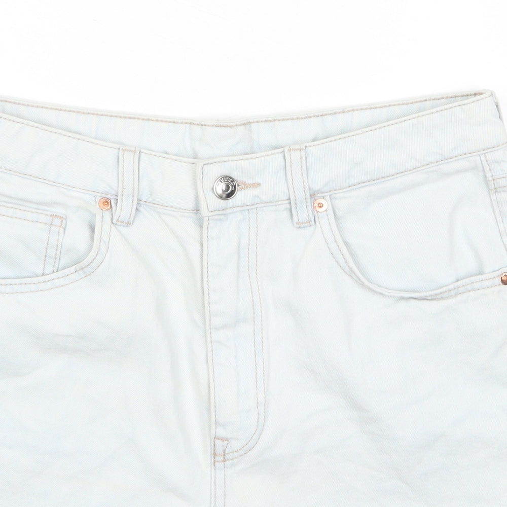 Divided by H&M Womens Blue Cotton Hot Pants Shorts Size 10 L3 in Regular Zip