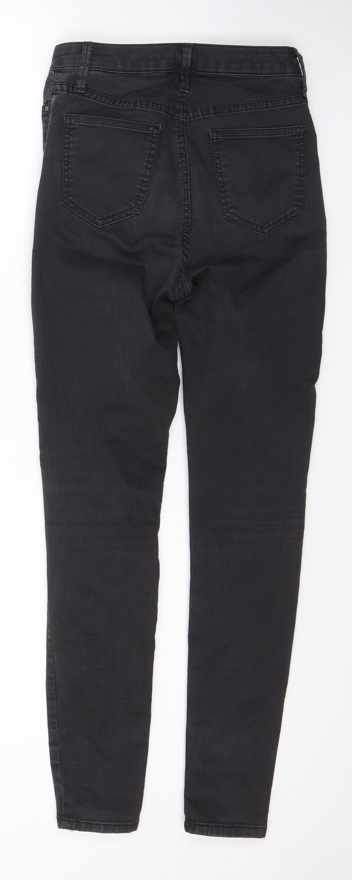 Marks and Spencer Womens Black Cotton Skinny Jeans Size 8 L26 in Regular Zip