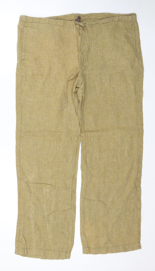 Dorm Womens Beige Polyester Trousers Size 38 in L28 in Regular Drawstring