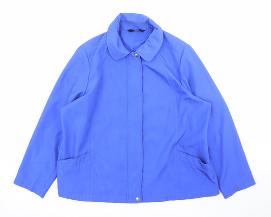 Bonmarché Womens Blue Rain Coat Coat Size L Zip