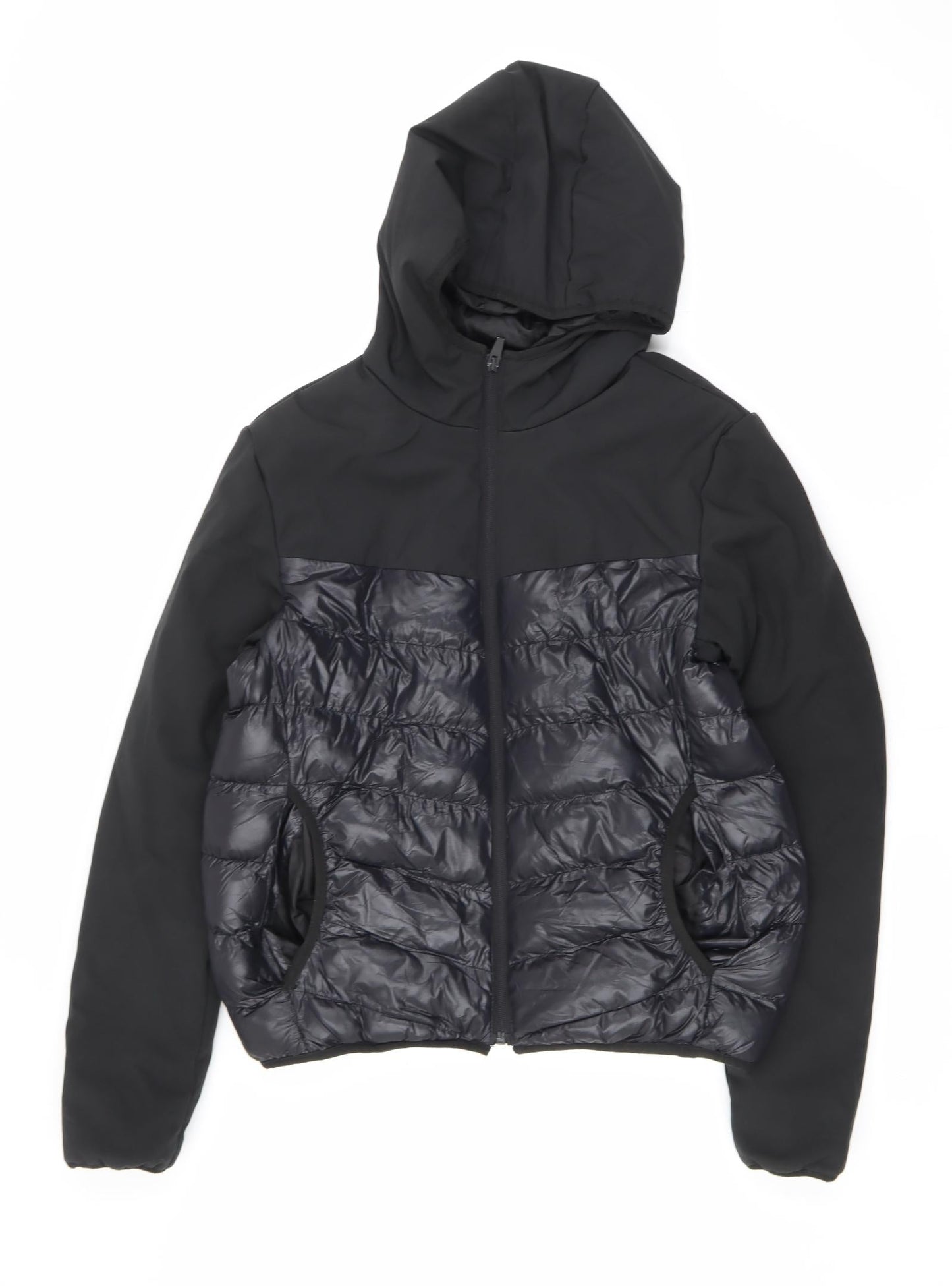 Brave Soul Womens Black Puffer Jacket Coat Size S Zip
