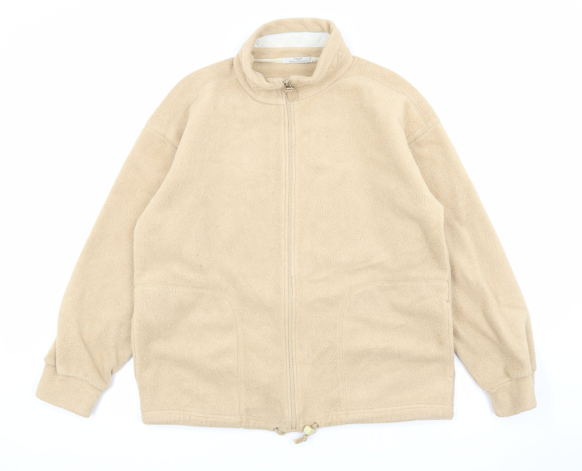 Marks & Spencer Womens Beige Jacket Size 10 Zip