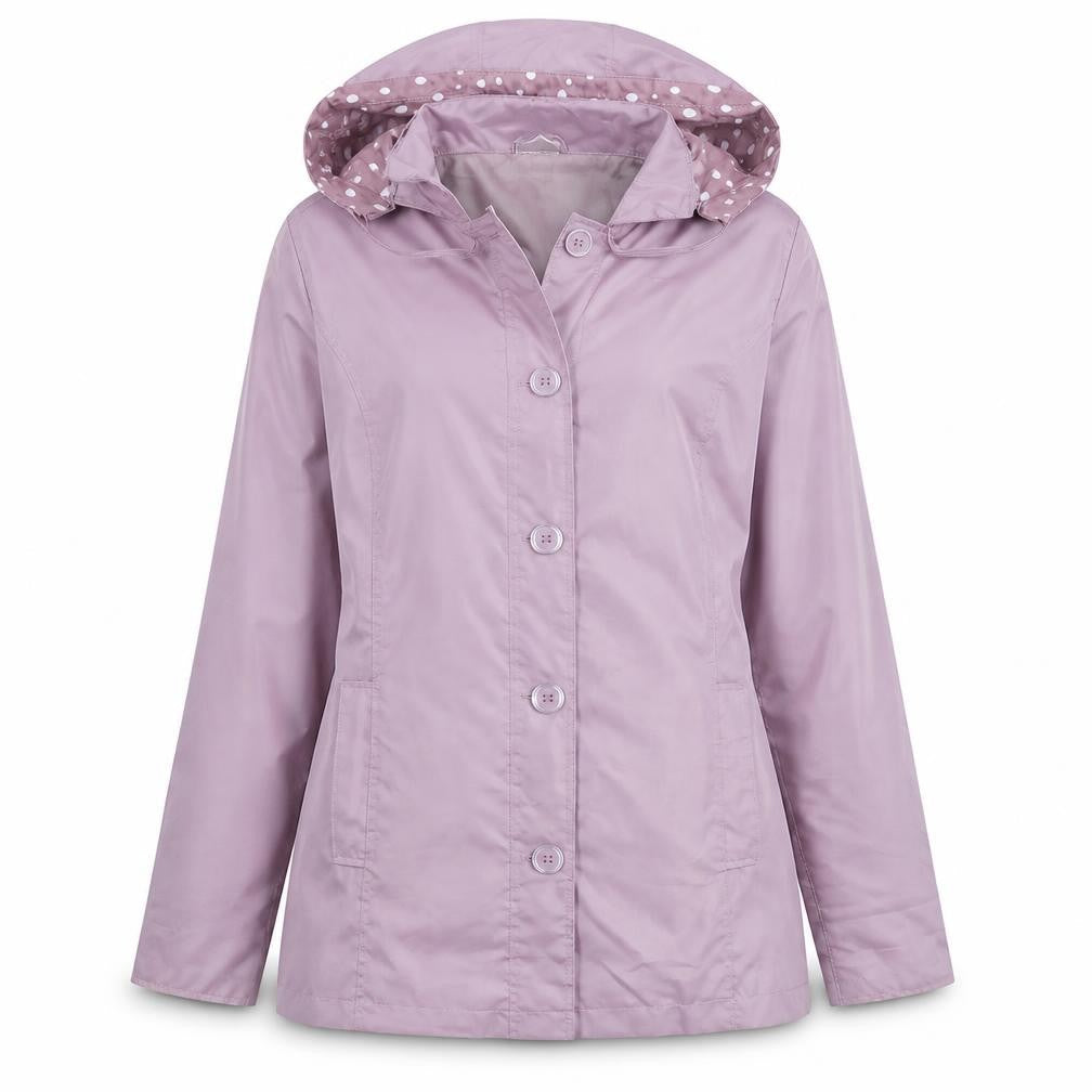 Anne De Lancay Womens Purple Rain Coat Jacket Size 14 Button