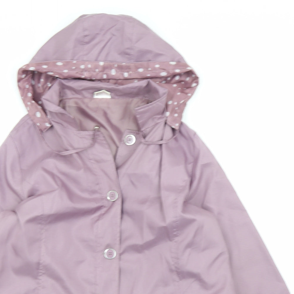 Anne De Lancay Womens Purple Rain Coat Jacket Size 14 Button