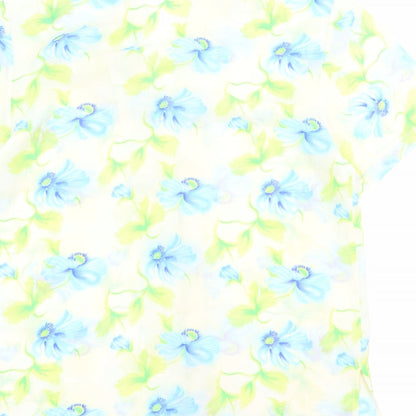 Brand and care label for Soon women’s multicoloured floral polyester basic button-up, size UK 12, collared