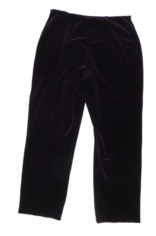 EWM Womens Purple Polyester Windbreaker Trousers Size 16 L27 in Regular