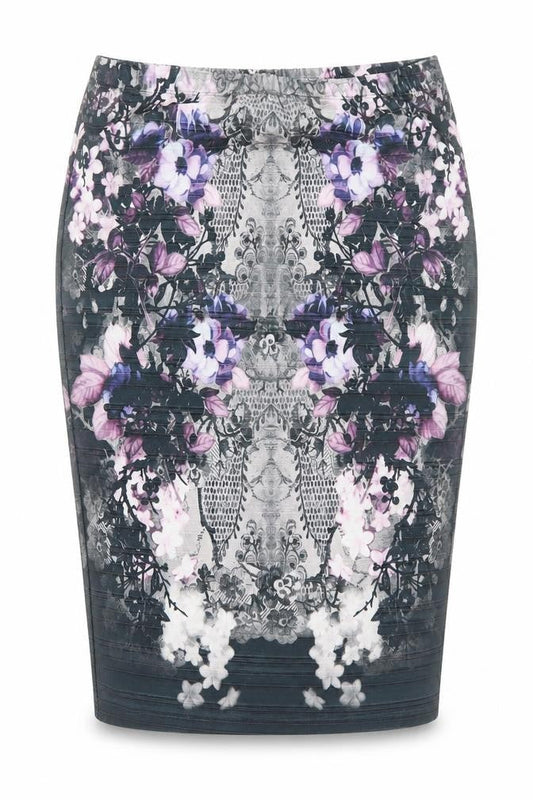 Next Womens Purple Floral Polyester Straight & Pencil Skirt Size 12
