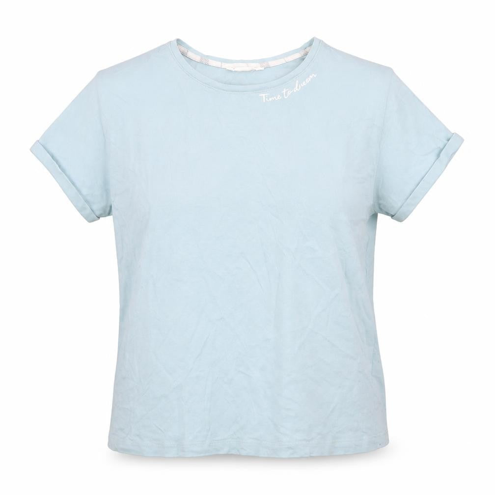 Marks & Spencer Womens Grey Solid Cotton Top Pyjama Top Size M - Time To Dream
