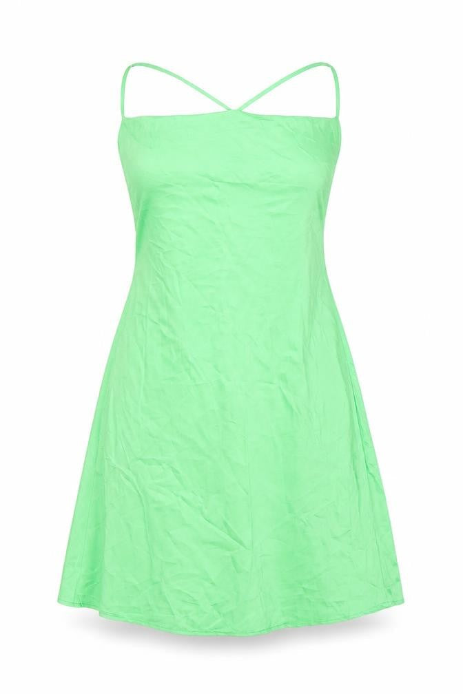 Stradivarius Womens Green Polyester Mini Size M Cowl Neck Tie