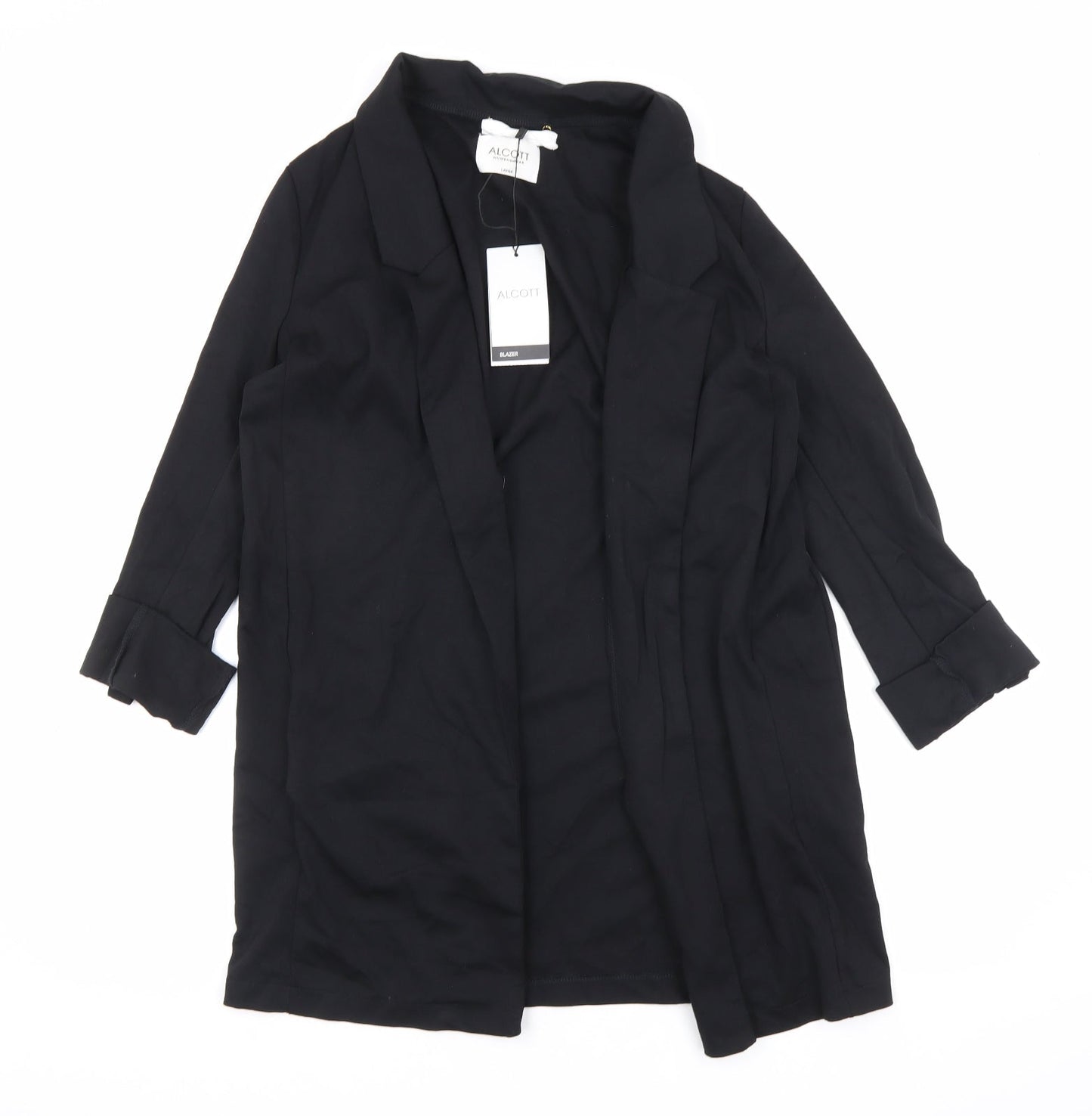 alcott Womens Black Jacket Blazer Size L