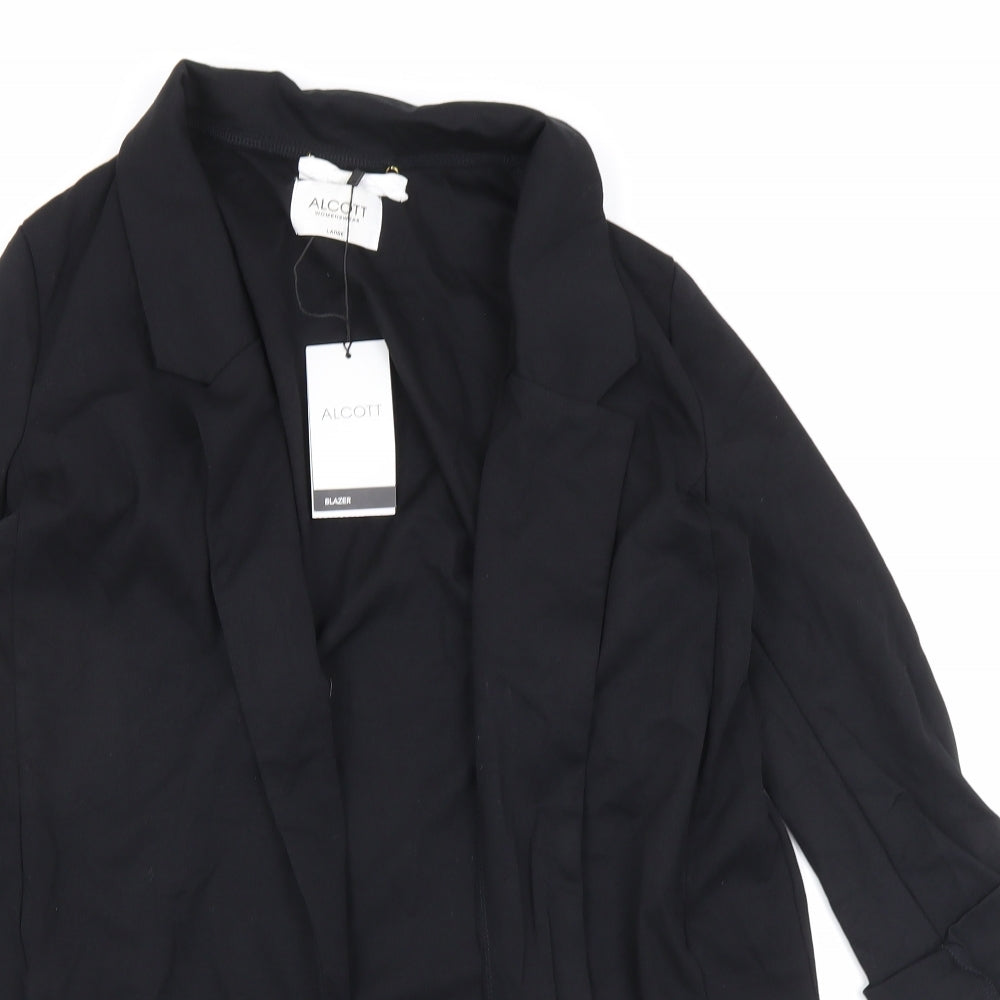 alcott Womens Black Jacket Blazer Size L