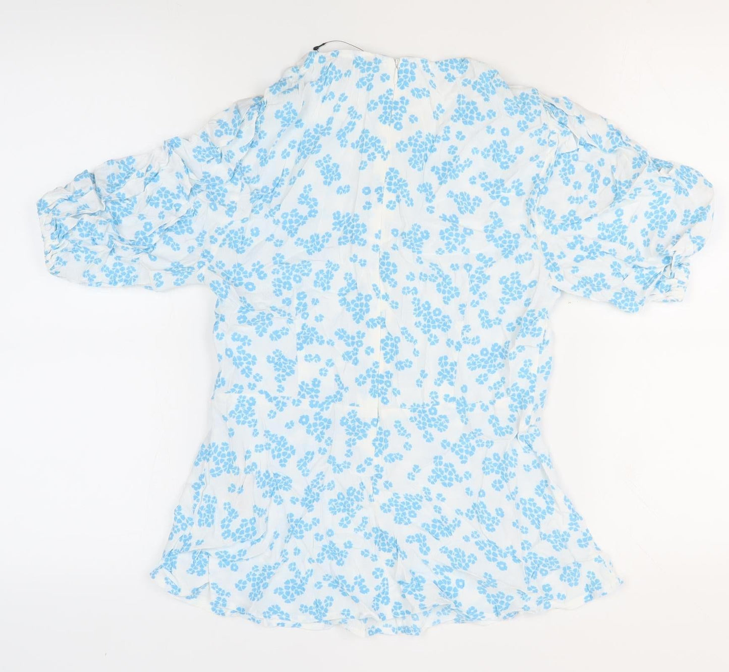 Marks and Spencer Women's Blue Floral Blouse Size 8