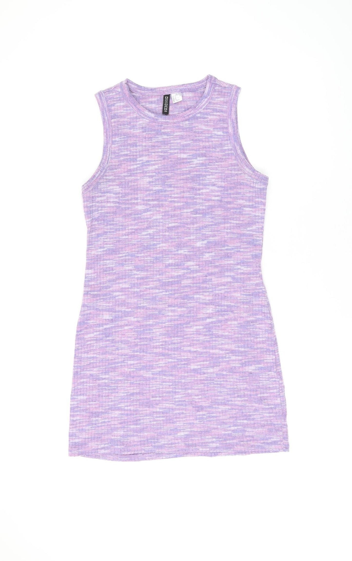 H&M Womens Purple Polyester Bodycon Size M Round Neck Pullover
