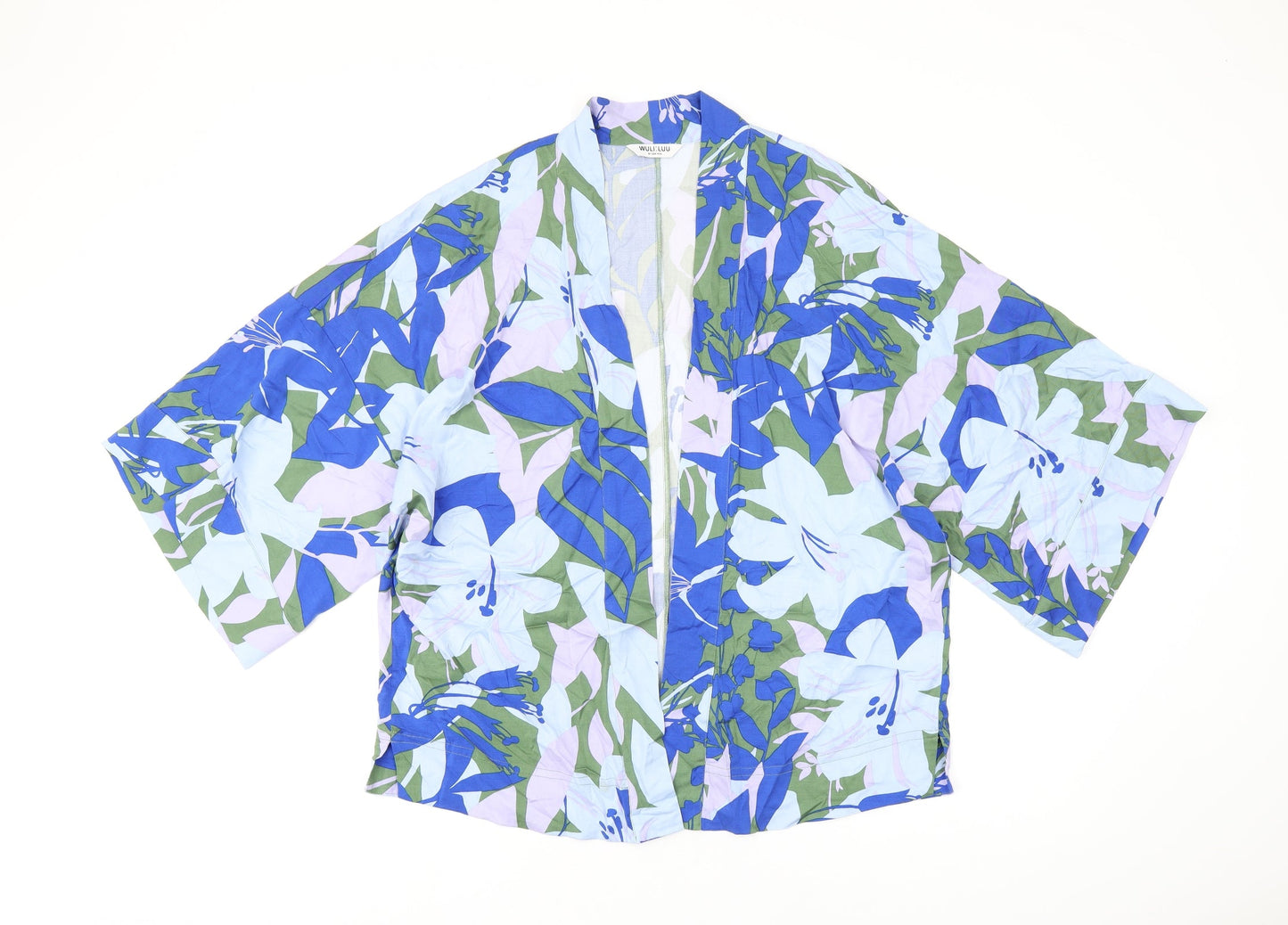 WULI : LUU Womens Blue Floral Jacket Size XS