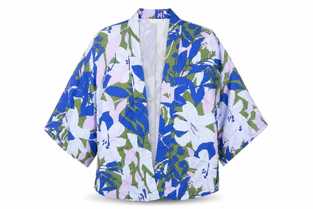 WULI : LUU Womens Blue Floral Jacket Size XS