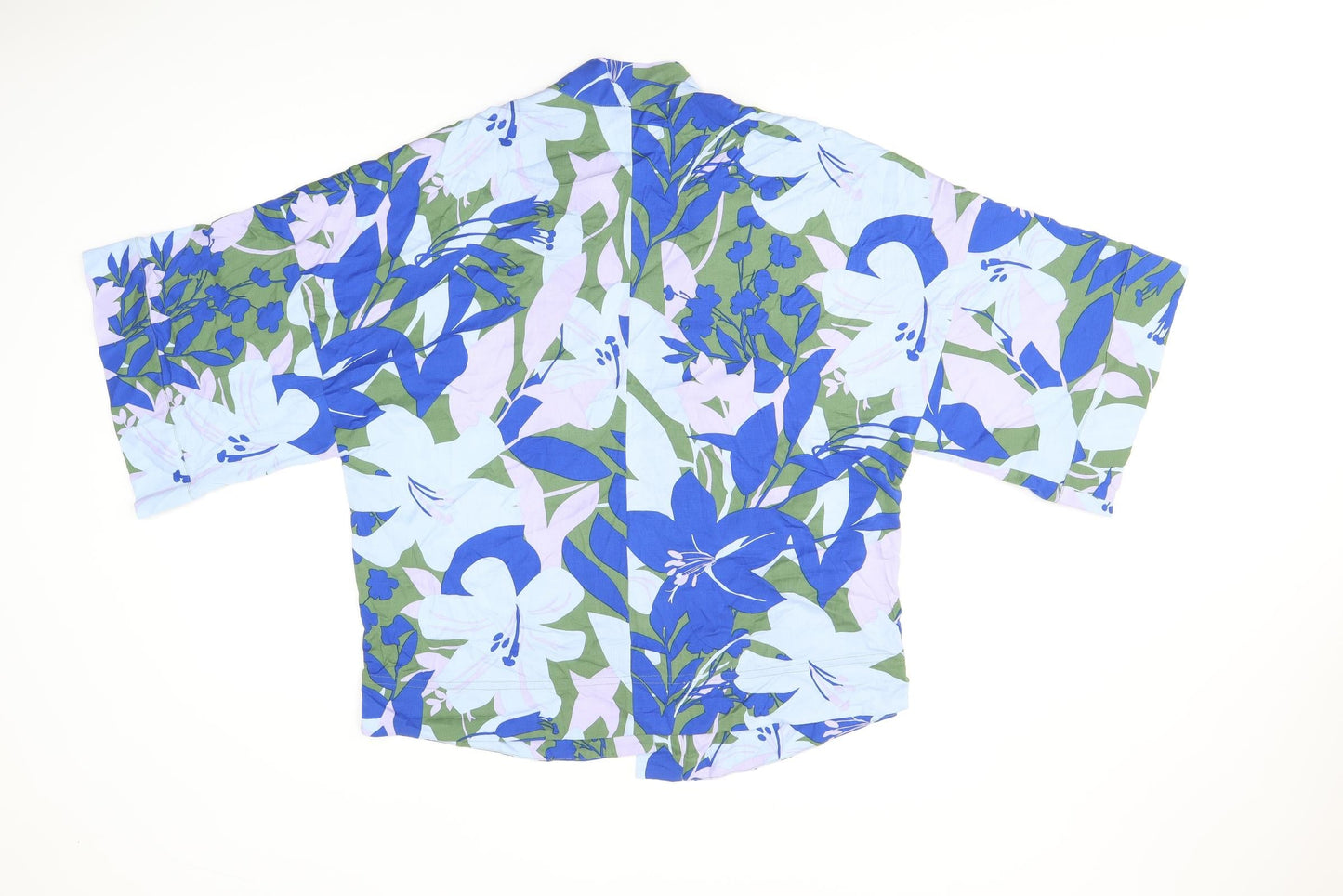 WULI : LUU Womens Blue Floral Jacket Size XS