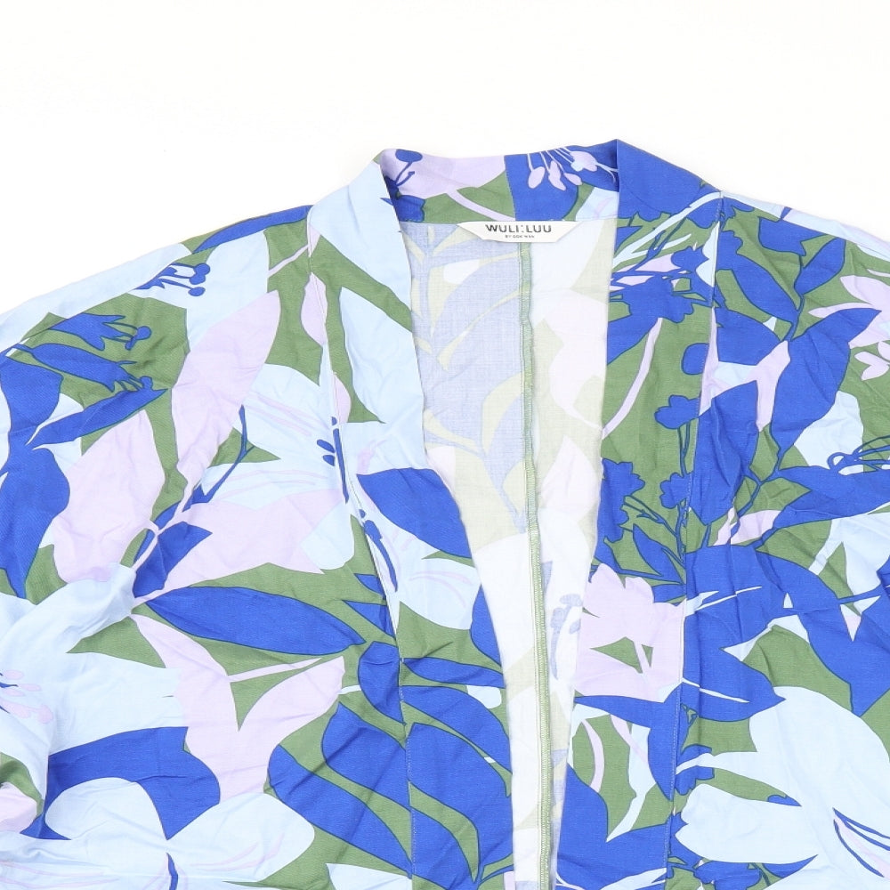 WULI : LUU Womens Blue Floral Jacket Size XS