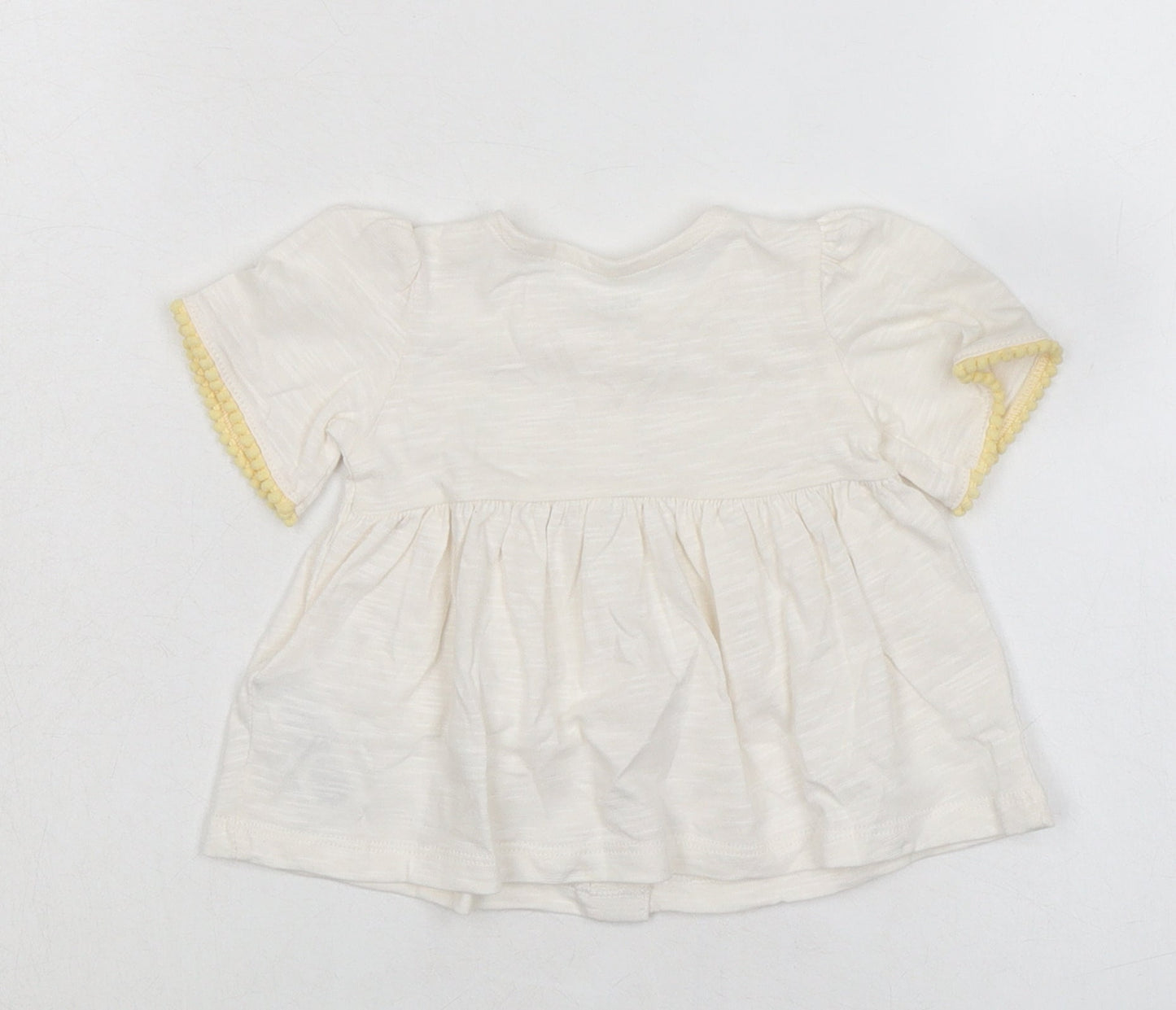 Marks and Spencer Baby Ivory 100% Cotton Basic Button-Up Size 0-3 Months Round Neck Button