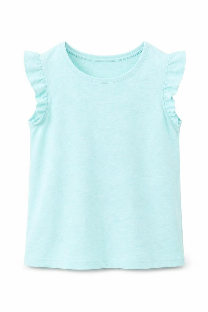 Marks & Spencer Girls Green Polyester Basic Tank Size 5-6 Years Crew Neck Pullover