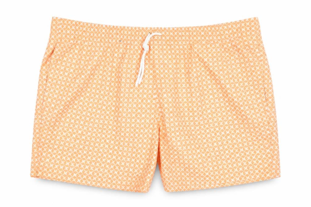 Marks & Spencer Mens Orange Polyester Bermuda Shorts Size 3XL L6 in Regular Drawstring - Swim Shorts