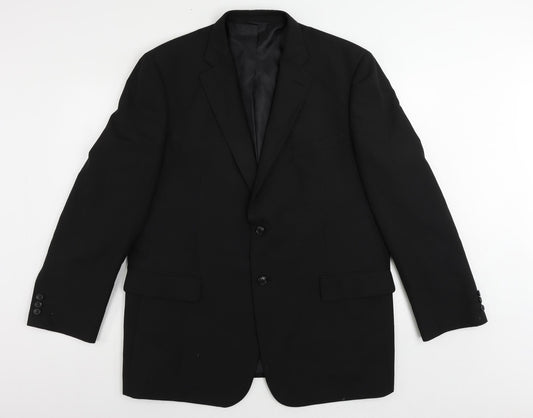 Jack Reid Mens Black Polyester Jacket Suit Jacket Size 46 Regular
