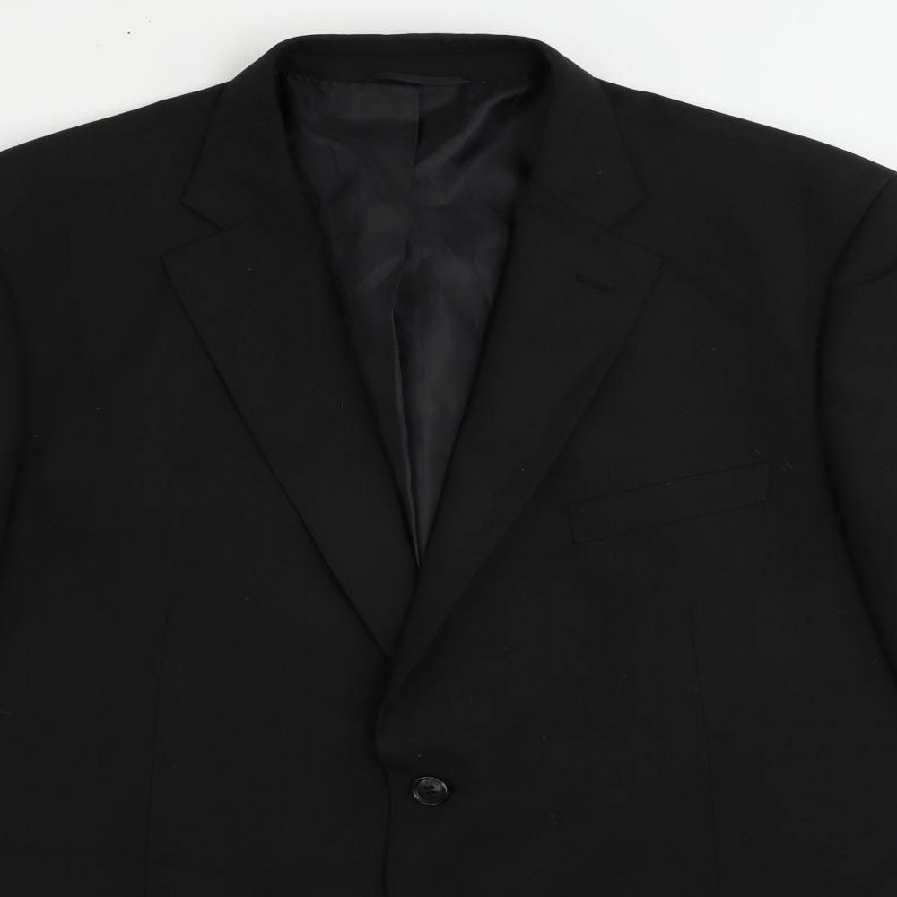 Jack Reid Mens Black Polyester Jacket Suit Jacket Size 46 Regular