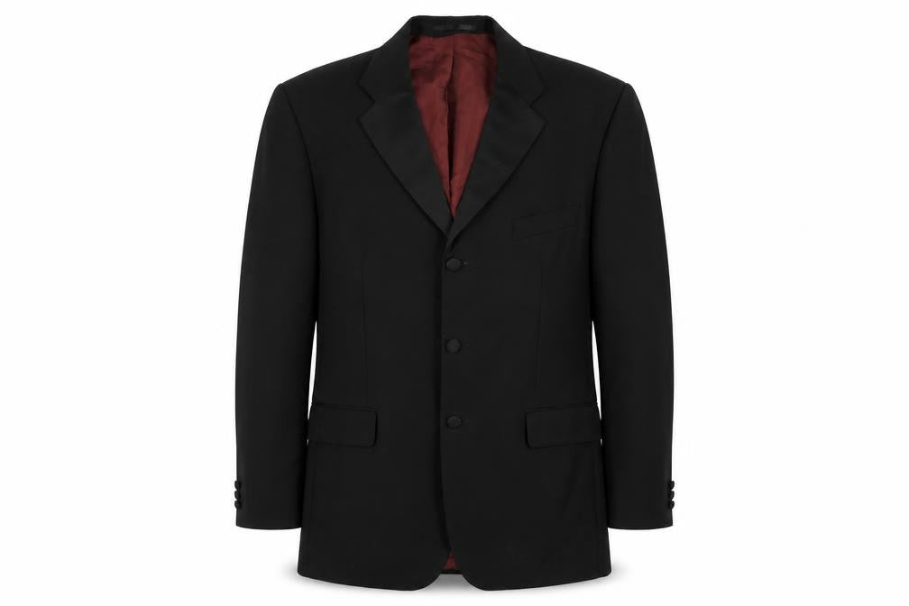 Fellini Mens Black Wool Tuxedo Suit Jacket Size 42 Regular