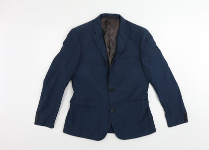 ONESIX5IVE5ive Mens Blue Polyester Jacket Suit Jacket Size 40 Regular