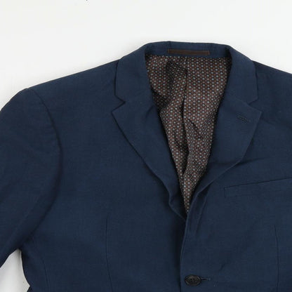 ONESIX5IVE5ive Mens Blue Polyester Jacket Suit Jacket Size 40 Regular