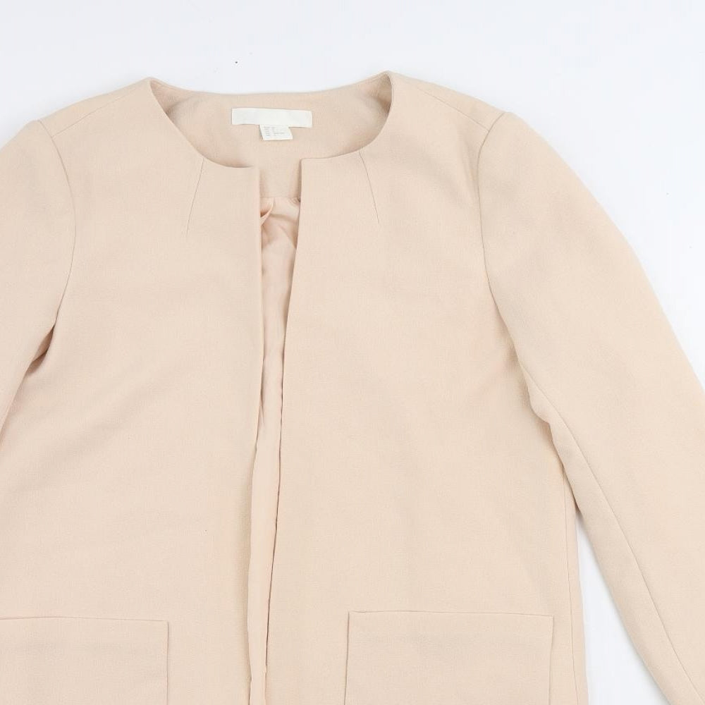 H&M Womens Pink Overcoat Coat Size 4 - Lightweight
