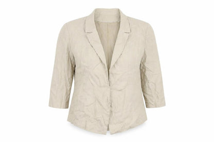 Front view of Principles women’s beige jacket blazer, size UK 16, - open