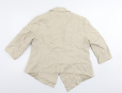 Back view of Principles women’s beige jacket blazer, size UK 16, - open