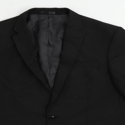 Greenwoods Mens Black Polyester Jacket Suit Jacket Size 42 Regular