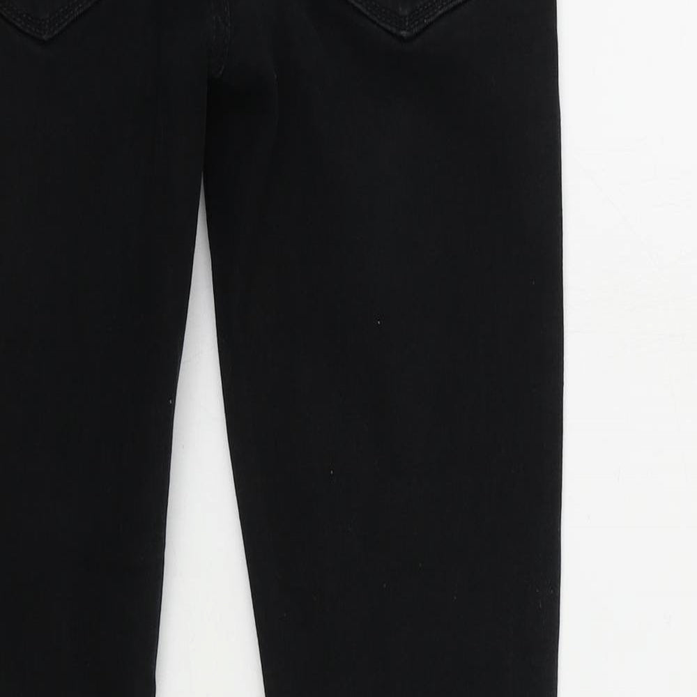 River Island Mens Black Cotton Skinny Jeans Size 28 in L32 in Regular Zip
